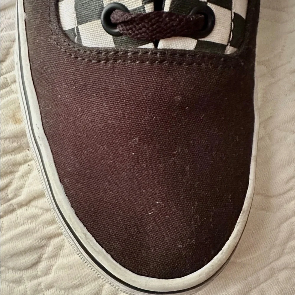 VANS ERA Black and White Checkerboard with Black Toe CUSTOMS Men’s 11 - Picture 2 of 10